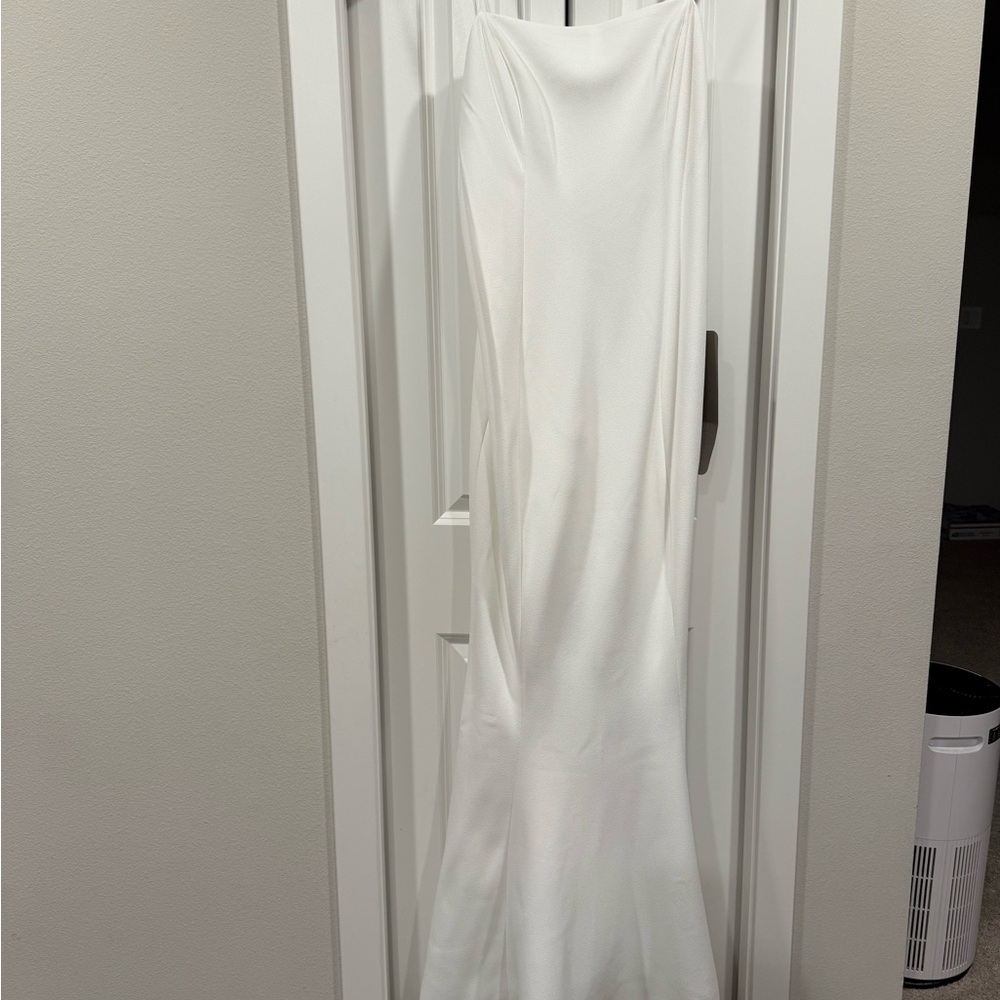 ASOS White Strapless Cowl Neck Bridal Gown